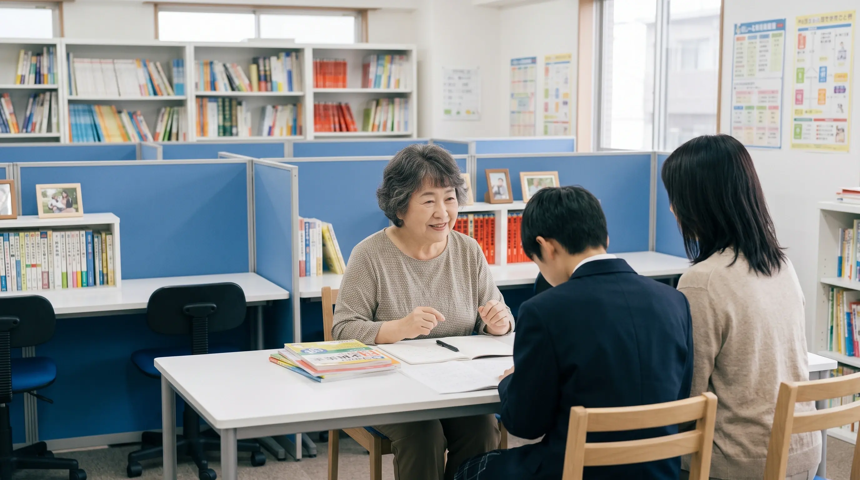塾長との個別面談の様子